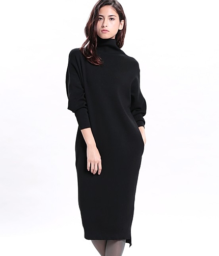 【MORE11月号掲載】 ミラノリブハイネックワンピース