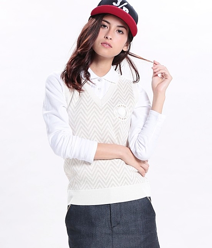 ラメ矢振り柄ベスト