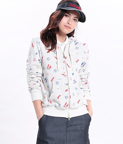 70’Sアフロ柄プリントパーカー