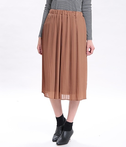 【LIMITED SALE!今だけさらに10%OFF】 シフォンジョーゼット細プリーツスカート