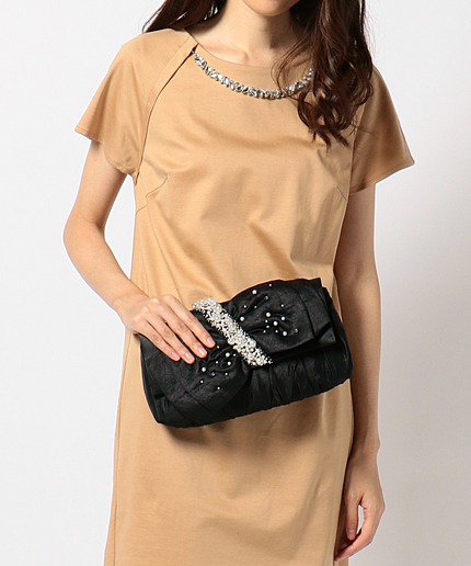 リボンギャザークラッチ