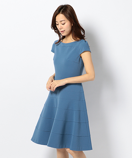 グログランジャージ フレアワンピース