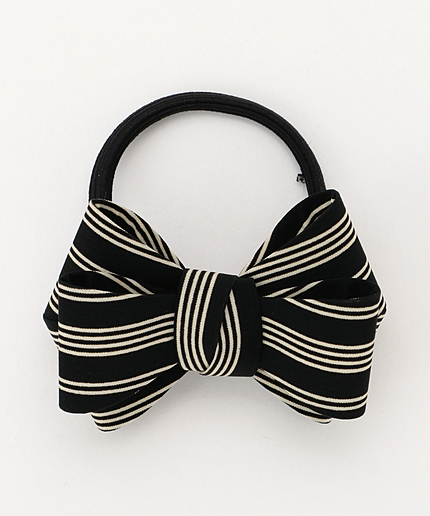 ピンストライプリボンヘアゴム