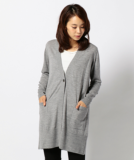 ウーステッドロング ニットカーディガン