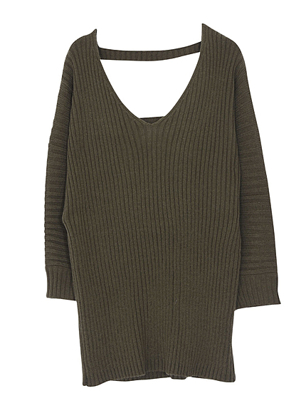 バックオープン Vネックジャケット