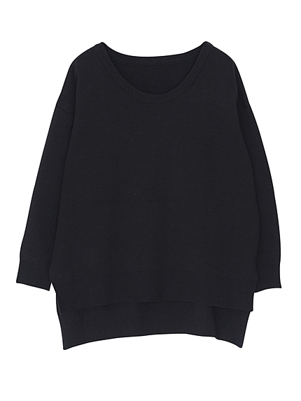 UネックスリットニットPO