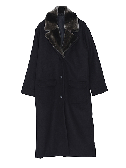 ファーカラーチェスターコート