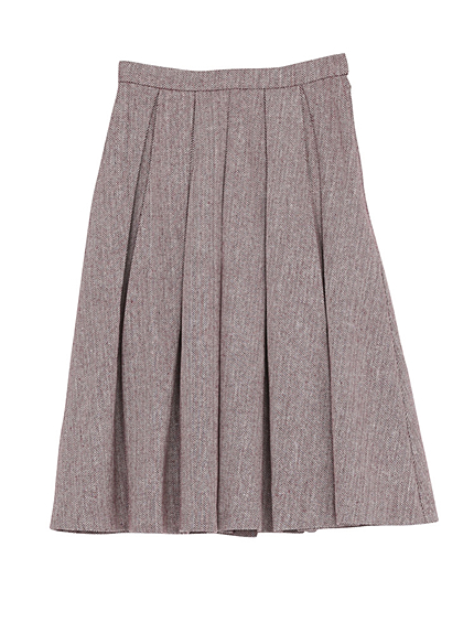 ヘリンボーンプリーツミディスカート