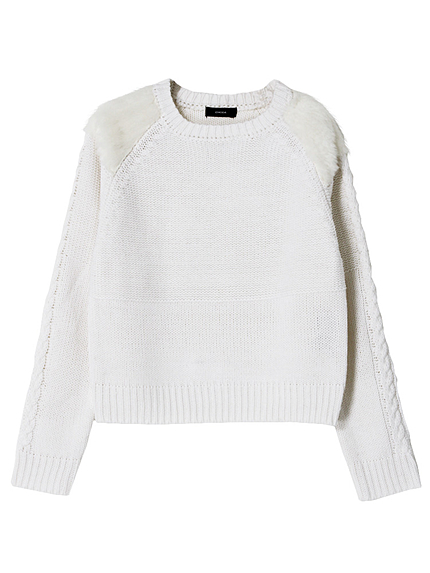 fur cable mixニット