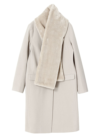 Woolロングチェスターコート　ティペットSET