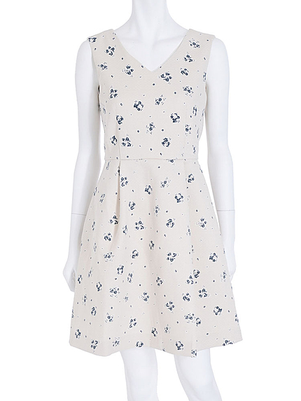 【DUO】 花柄タックプリーツワンピース