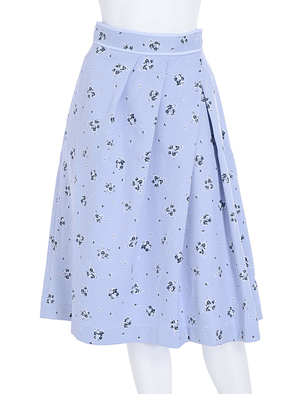 【DUO】 花柄タックミディスカート