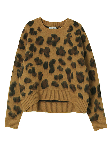 レオパードニットプルオーバー