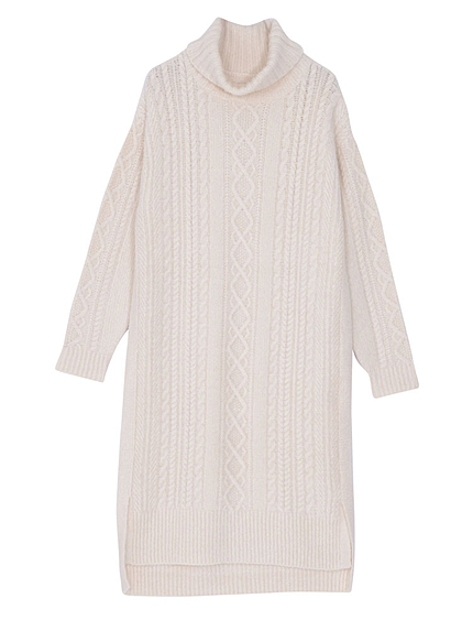 【DUO】 ウールケーブルニットワンピース