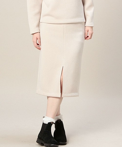 BY ダブルフェイス フロントスリットタイトスカート