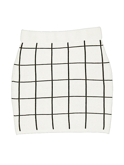 ウィンドーペンチェックニットスカート