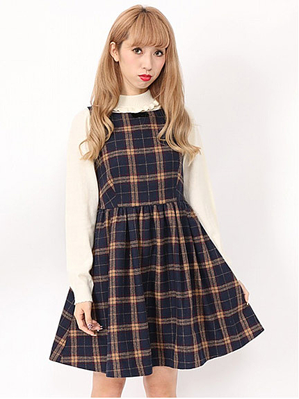 BACKリボンチェックJSK