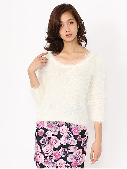 シャギーワイドネックTOPS