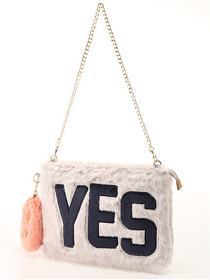 ファーデザインクラッチバッグ