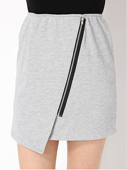 フロントZIPアシメ裏毛スカート