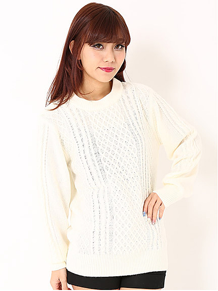 カラーアランニット