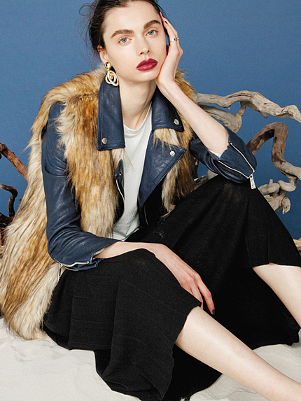 【FEMININE】フェイクファーベスト