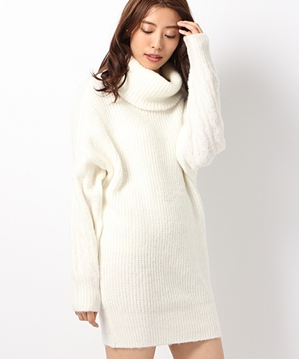 【先行予約】タートルソデケーブルニット