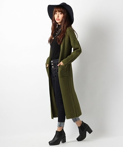 【通常販売スタート】リブロングカーディガン長袖