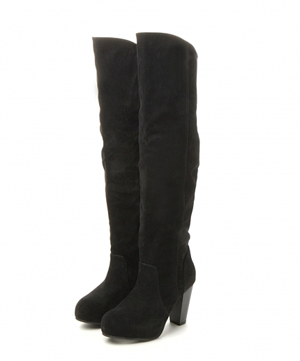 フェイクスエードニーハイブーツ