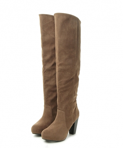 フェイクスエードニーハイブーツ