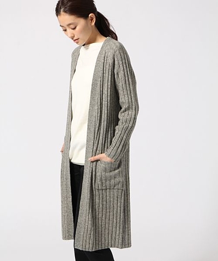 ７Ｇワイドリブロングカーディガン