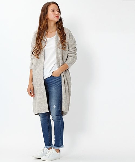 畔ニットロングカーディガン