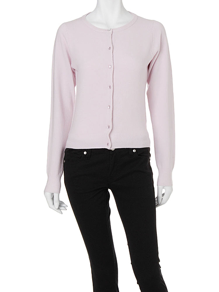 【DUO】 カシミア風ACビジュー釦カーデ