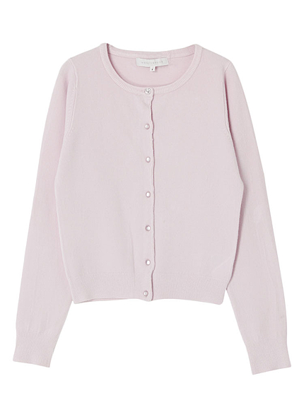 【DUO】 カシミア風ACビジュー釦カーデ