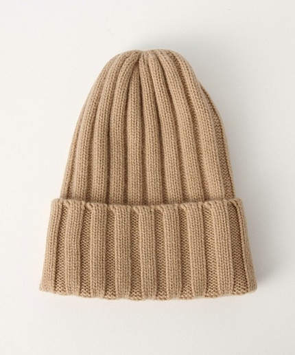 ○UBBT カシミヤ リブ ニットキャップ