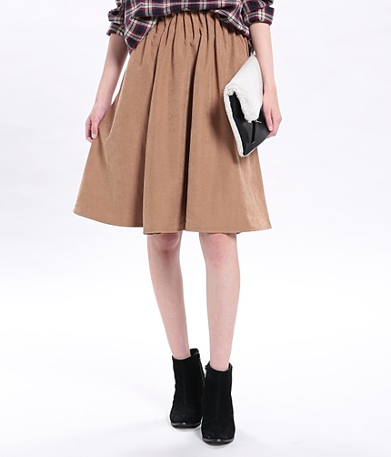 フェイクススウェードタックギャザースカート