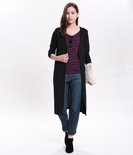 【LIMITED SALE!】 ウエストリボンロングカーディガン