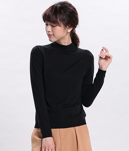 プチハイネックニットクプルオーバー