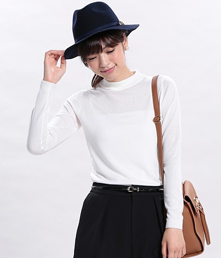 プチハイネックニットクプルオーバー