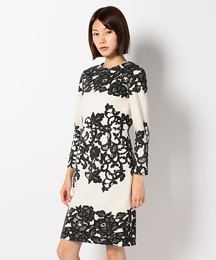 アンゴラレースプリントワンピース