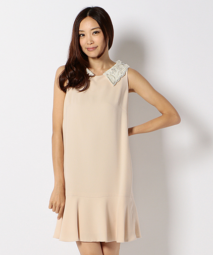 ビジューカラーフレアワンピース