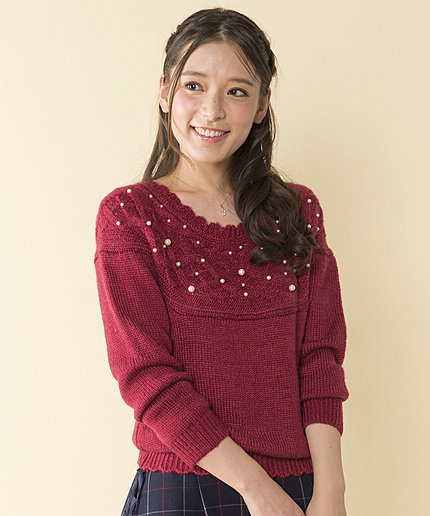 【WEB限定カラー有】ラウンドケーブルニット