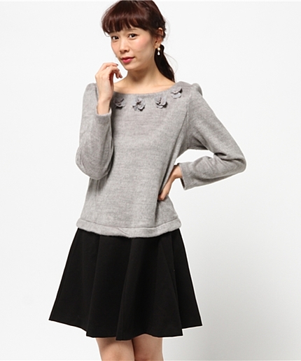 フラワーバルキービーバー バイカラーワンピース