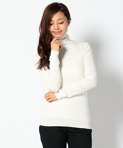 タートルネックニット SILK STRETCH ROLL NK LS