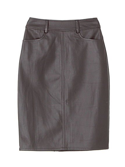 フェイクレザーミディアムスカート