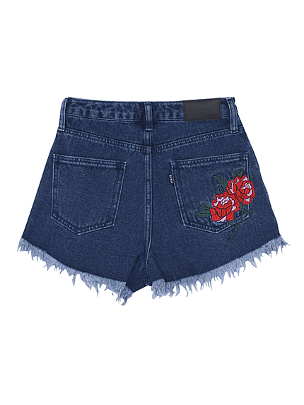エンブロイダリーデニムショートパンツ