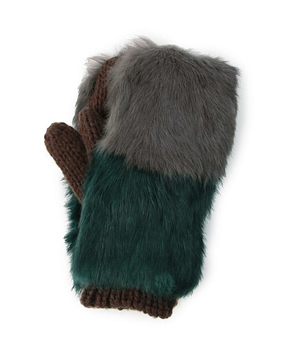 BY VINCENT PRADIER ファー×ニット ミトン