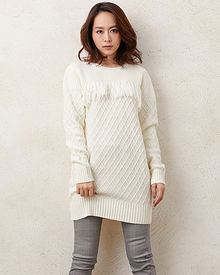 ヨーク切替／ニットチュニック