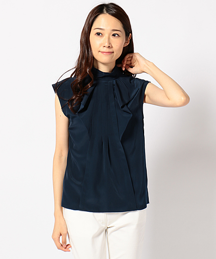 パレットデシン スタンドカラーフリルブラウス