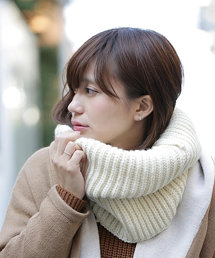リブニットネックウォーマー